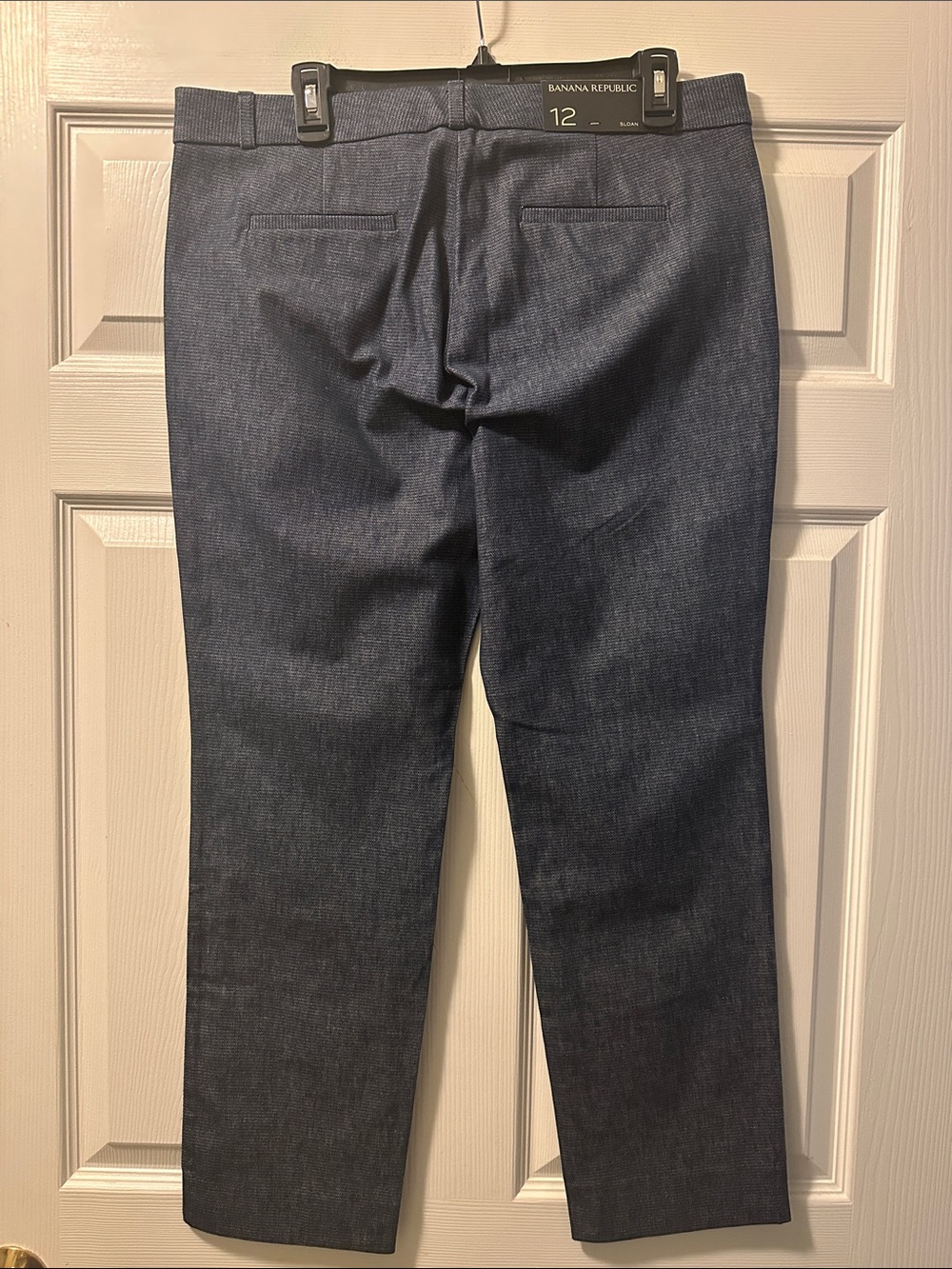 NWT Banana Republic Women’s Navy SLOAN Textured Ankle Pants - Size 12